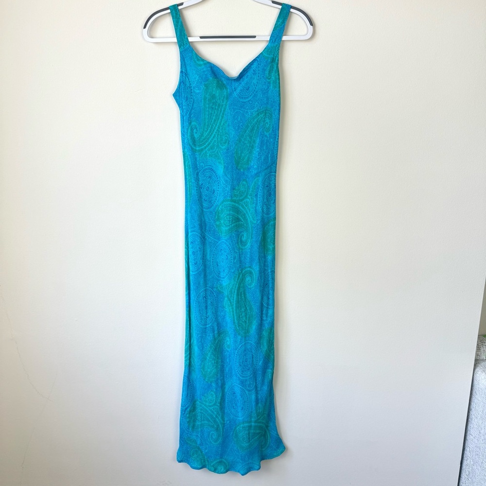 Vintage Casual Corner Paisley Pattern Midi Dress